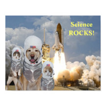 Funny Dog/Cat Astronauten Science Poster