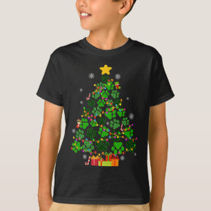 Funny Dog Cat Paws Weihnachtsbaum Xmas Lights Anim T-Shirt