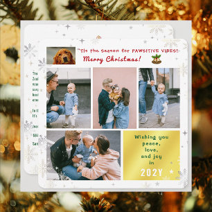 Funny Dog Cat Peace Liebe Freude 5 Fotos Niedlich  Feiertagskarte