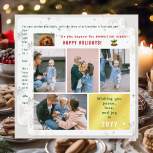 Funny Dog Cat Peace Liebe Joy 5 Fotos Elegant Feiertagskarte