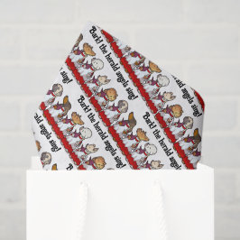 Funny Dog Choir Bark! Xmas Carol Pun Cartoon Seidenpapier