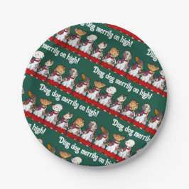 Funny Dog Choir Ding Dog Xmas Carol Pun Cartoon Pappteller