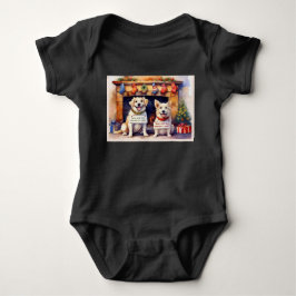 Funny Dog Christmas Baby Bodysuit Strampler