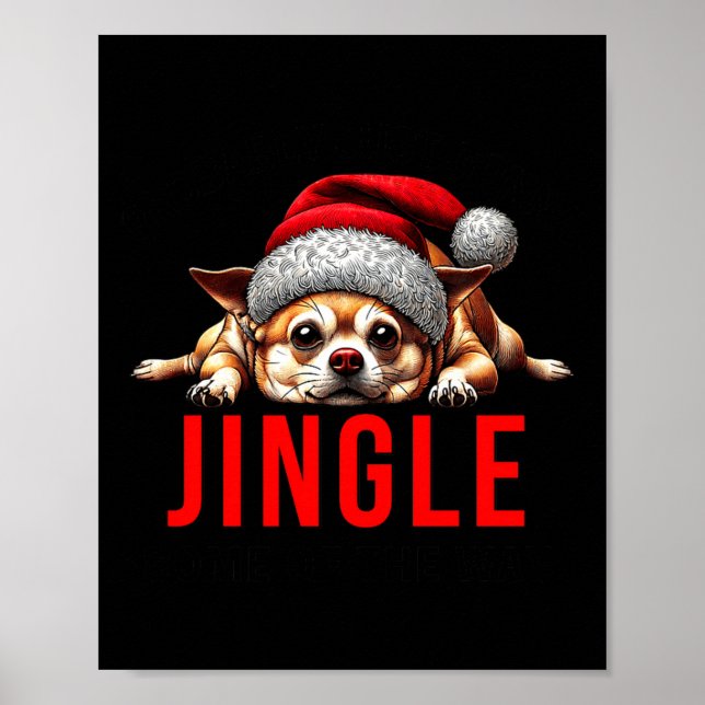 Funny Dog Christmas Chihuahua Premium Tri-blend  Poster (Vorne)