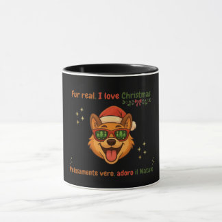 Funny Dog Christmas Mug – Bilingual Gift Tasse