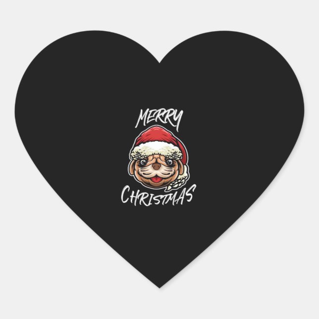 Funny Dog Christmas Pajamas Geschenk für Hunde Lie Herz-Aufkleber (Vorderseite)