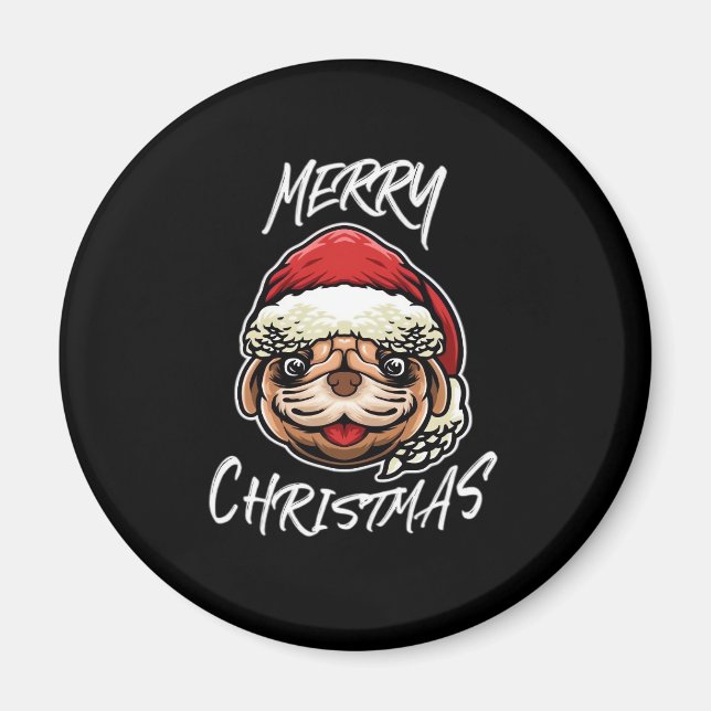 Funny Dog Christmas Pajamas Geschenk für Hunde Lie Magnet (Vorne)