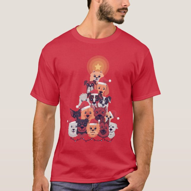 Funny DOG Christmas Tree - Adoption Rescue Foster T-Shirt (Vorderseite)