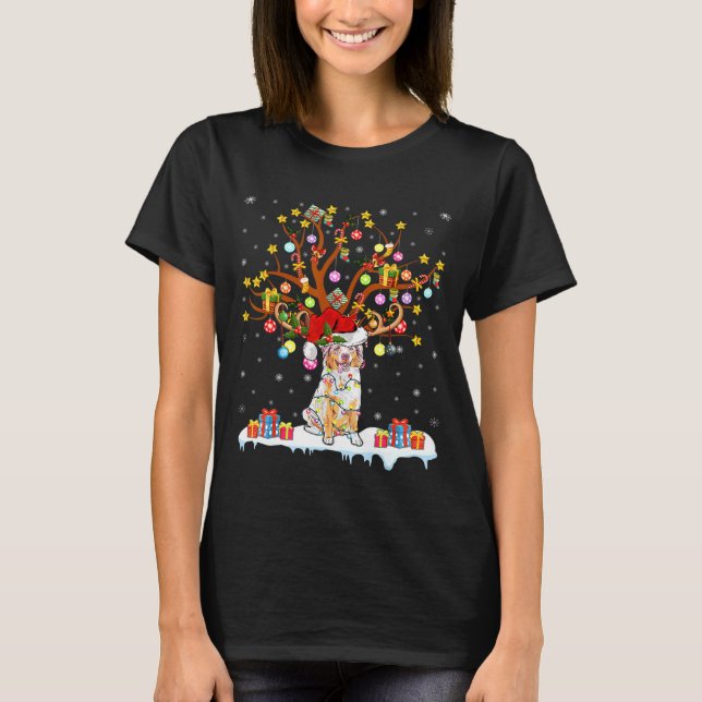 Funny dog Christmas Tree T-Shirt (Vorderseite)