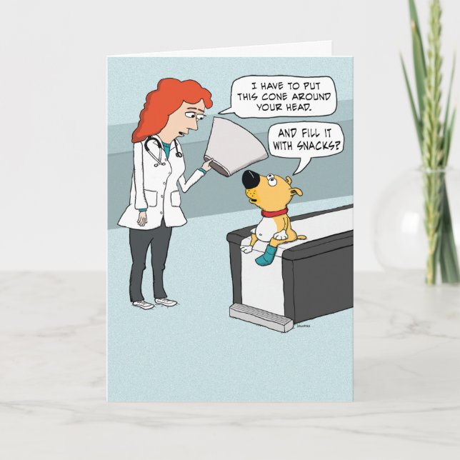 Funny Dog Cone Snacks Geburtstag Karte (Vorderseite)