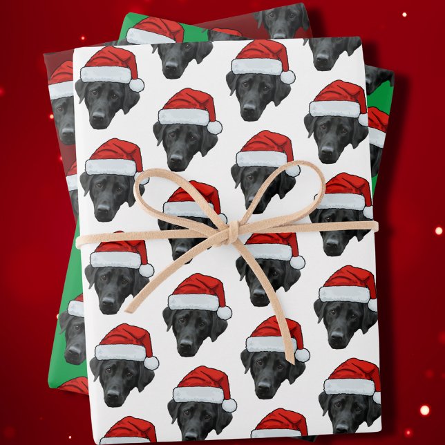 Funny Dog Custom Face Foto Weihnachtsmannmütze Wei Geschenkpapier Set (Von Creator hochgeladen)