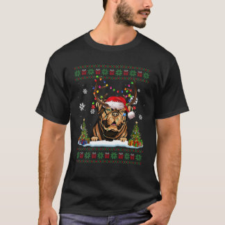 Funny Dog Dogue De Bordeaux Weihnachtsmannmütze Ug T-Shirt