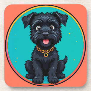 Funny Dog farbenfrohe digitale Illustration Getränkeuntersetzer