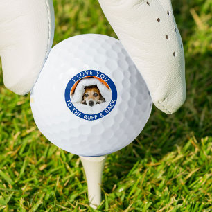 Funny Dog Foto Blue and White Golf Balls Golfball
