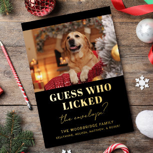 Funny Dog Foto Ratet Wer Weihnachten Folien Feiertagskarte