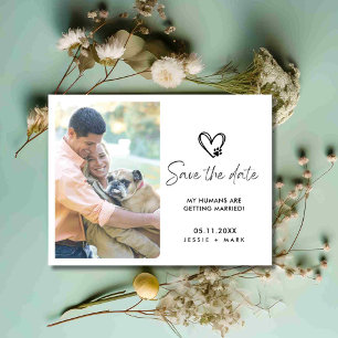 Funny Dog Foto Wedding Save the Date Ankündigungspostkarte