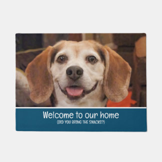 Funny Dog Foto Willkommen haben Sie gebracht Snack Fußmatte