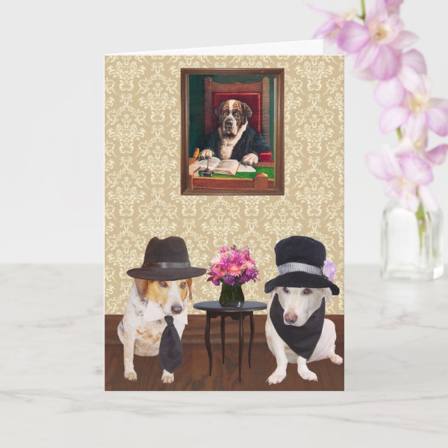 Funny Dog Geburtstag von Fun Couple Karte (Orchidee)