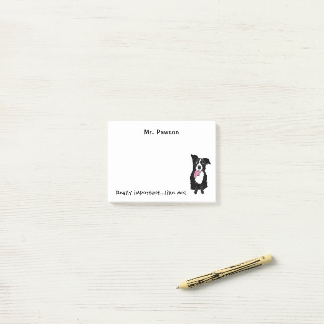 Funny Dog Geschenk für Lehrer Border Collie Custom Post-it Klebezettel (Auf Schreibtisch)