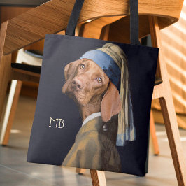 Funny Dog Girl mit Pearl Earring Vermeer Parody