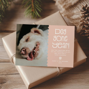 Funny 'Dog Gone Year' Pet Foto Feiertagskarte