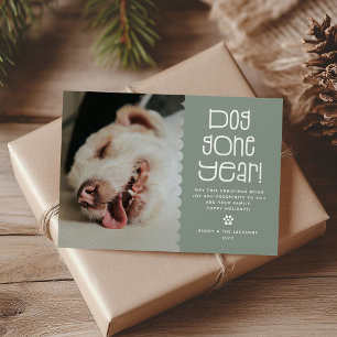 Funny 'Dog Gone Year' Pet Foto Feiertagskarte