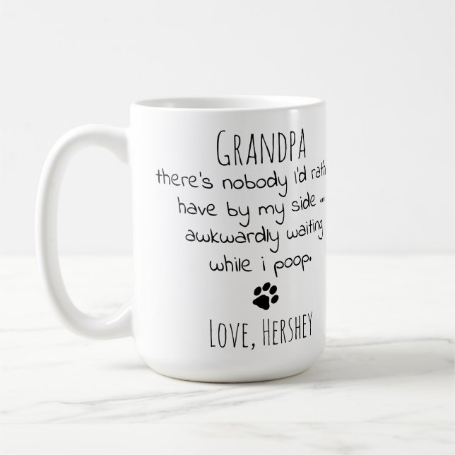 Funny Dog Grandpa Personalisiert Großhund Haustier Kaffeetasse (Links)