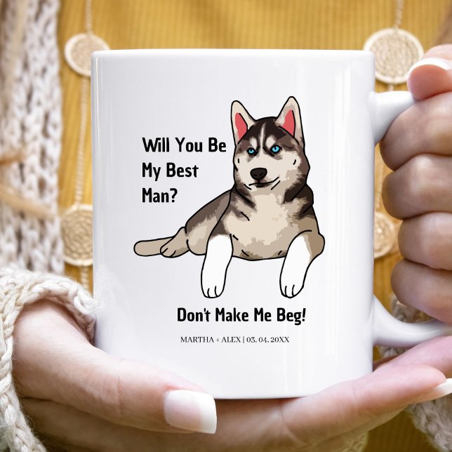 Funny Dog Gromsmen Vorschlag Werden Sie mein Bräut Kaffeetasse (Von Creator hochgeladen)
