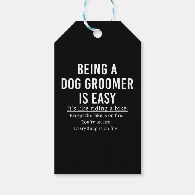 Funny Dog Groomer ist ein Hundebrüger, einfach Geschenkanhänger (Vorderseite)