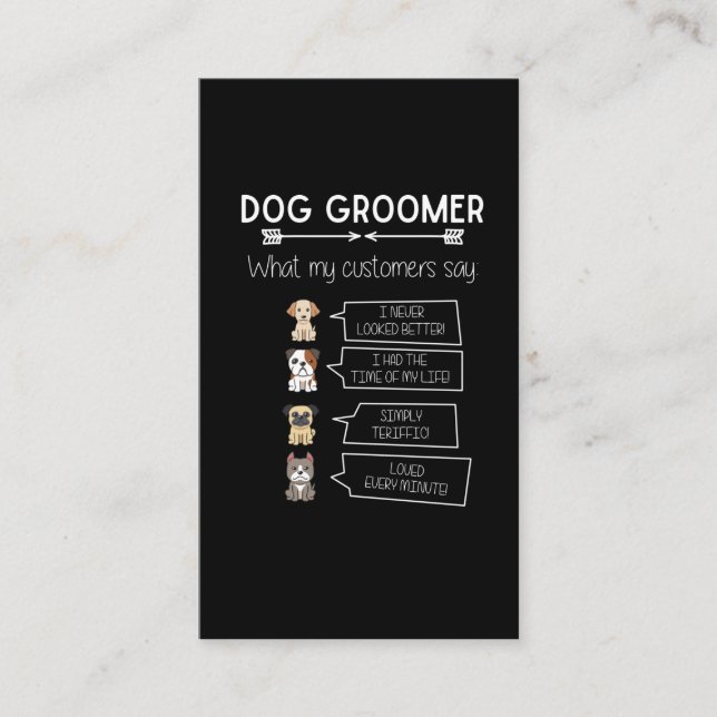 Funny Dog Grooming Humorer Welpe Groomer Spaß Visitenkarte (Vorderseite)