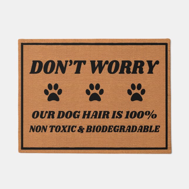 Funny Dog Haar Paw Print Rustikaler Minimalistisch Fußmatte (Vorderseite)