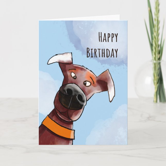 Funny Dog. Happy Birthday.  Karte (Vorderseite)
