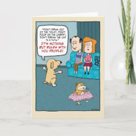 Funny Dog hasst alle Regeln zum Geburtstag Karte