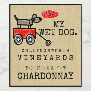 Funny Dog hausgemachte Weinkarte Weinetikett