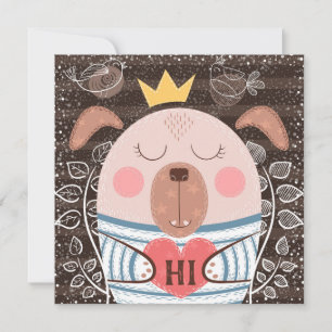 Funny Dog Hello Card Dankeskarte