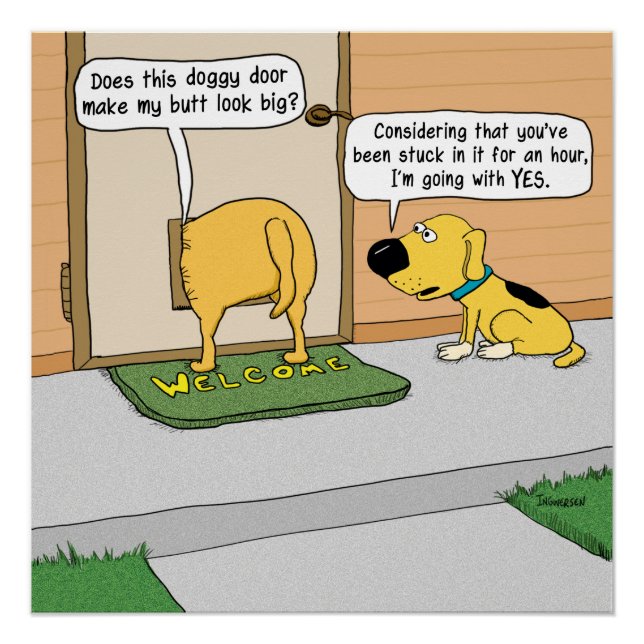 Funny Dog Hintern in Doggy Doster Poster (Vorderseite)