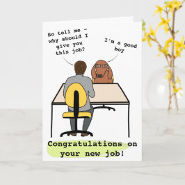 Funny dog Illustration gratuliert neuer Job Karte