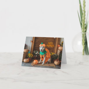 Funny Dog in Halloween-Kostüm Karte
