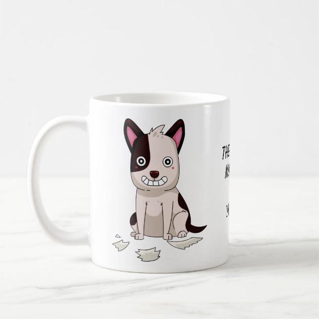 Funny Dog individuelle Name & Text Tasse (Links)