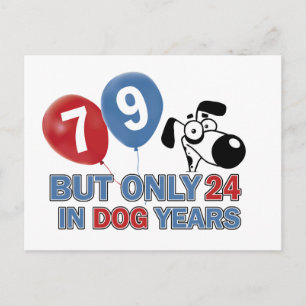 Funny Dog Jahre 79 Jahre alte Designs Postkarte