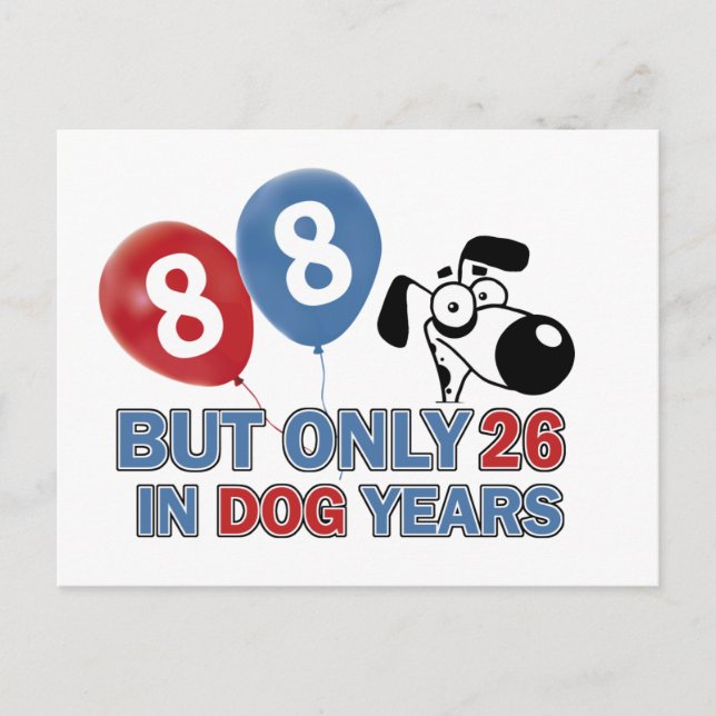 Funny Dog Jahre 88 Jahre alte Designs Postkarte (Vorderseite)