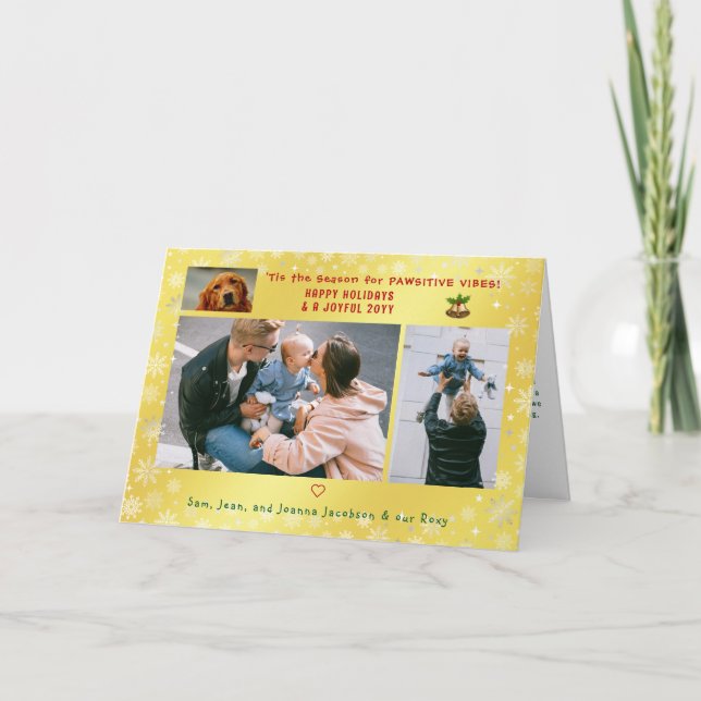 Funny Dog Katze 3 Fotos Minimalistisch Elegante Go Karte (Vorderseite)