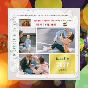 Funny Dog Katze 4 Fotos Happy Holidays Pawsitive Feiertagskarte