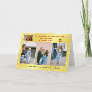 Funny Dog Katze 4 Fotos Minimalistisch Elegante Go Feiertagskarte