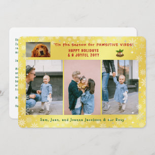 Funny Dog Katze 4 Fotos Minimalistisch Elegante Go Feiertagskarte