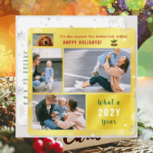 Funny Dog Katze 4 Fotos Niedlich Happy Holidays Go Feiertagskarte