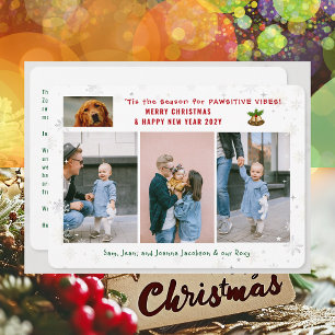 Funny Dog Katze Pawsitive 3 Fotos Minimalistisch M Feiertagskarte