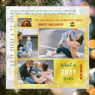 Funny Dog Katze Wir haben 4 Fotos bewegt Elegant G Feiertagskarte