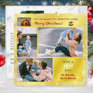 Funny Dog Katze Wir haben neue Zuhause 5 Fotos ver Feiertagskarte