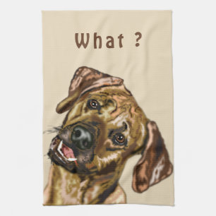 Funny Dog Kitchtuch - Custom Text Geschirrtuch